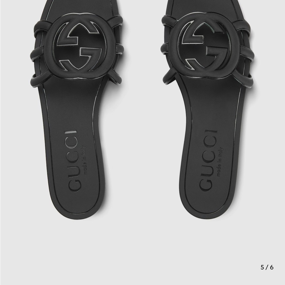 Gucci Black Logo Slide Sandals